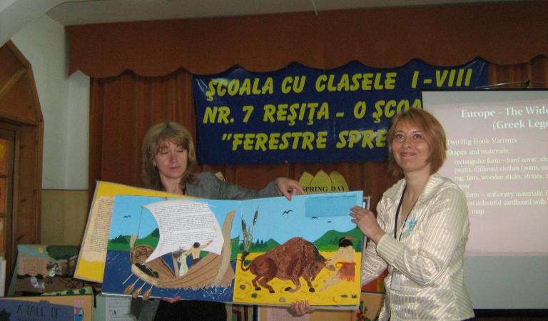 снимка от проект 2006/2009 Сократ/Коменски Училищни партньорства: „Европейски големи книги с приказки и легенди“